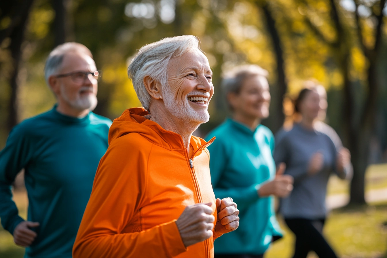 Щасливі активні пенсіонери займаються спортом